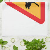 注意スウェーデンの交通標識 キッチンタオル (折り畳み)