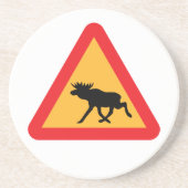 注意スウェーデンの交通標識 コースター (正面)