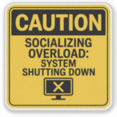 注意ステッカー – 過負荷の社交警告化 シール (正面)