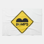 注意スピードバンプおもしろいのトラフィックサイン キッチンタオル (横)