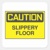 注意スリッパのフロアサイン スクエアシール (正面)