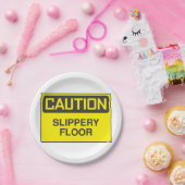 注意スリッパのフロアサイン ペーパープレート (パーティー)