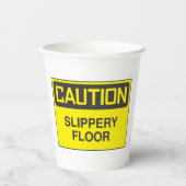 注意スリッパのフロアサイン 紙コップ (正面)