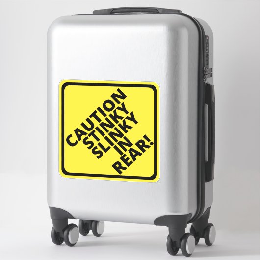 注意スリンキー背面！ シール (スーツケース)