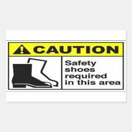 注意セーフティシューズ 長方形シール