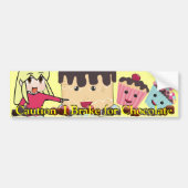 注意チョコレートチビ(小さくかわいく書いた感じ)にブレーキを掛けるカスタマイズ-  バンパーステッカー (正面)