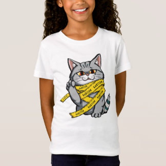 注意テープキャット – グレーおもしろい虎猫と高いPa Tシャツ