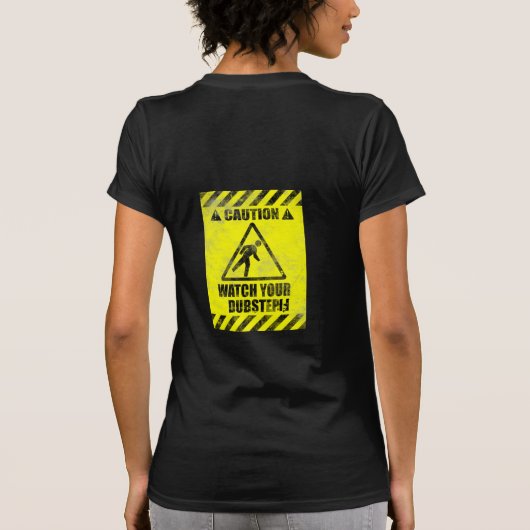 注意テープレディースヴィンテージの黒によって破壊されるTシャツ Tシャツ