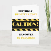 注意テープ誕生日回復ゾーンのおもしろいことわざ カード (正面)