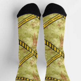 注意テープ(ばちゃばちゃ)跳ねる犯行現場 ソックス