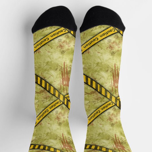 注意テープ(ばちゃばちゃ)跳ねる犯行現場 ソックス (上部)