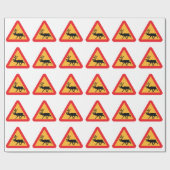 注意トナカイSwedishの交通標識 ラッピングペーパー (フラット)