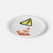 注意トラフィック警告コーン ペーパープレート (アングル)