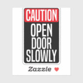 注意ドアをゆっくりと開ける シール (シート)