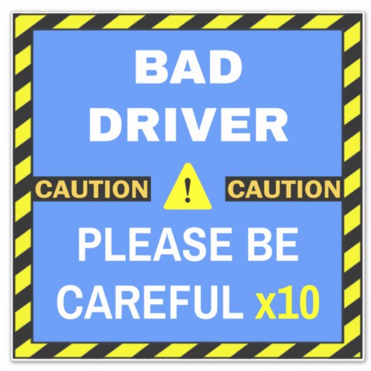 注意ドライバの不正なドライバの署名 – 青 シール (正面)