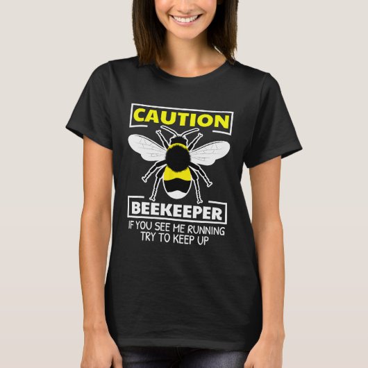 注意ビーキーパーカッコいい自然ビーティー Tシャツ (正面)
