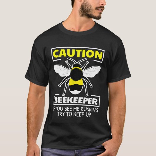 注意ビーキーパーカッコいい自然ビーティー Tシャツ (正面)