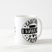 注意フィルターが無い コーヒーマグカップ (正面右)