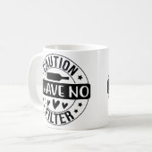 注意フィルターが無い コーヒーマグカップ (正面左)