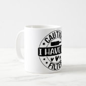 注意フィルターが無い コーヒーマグカップ (正面左)