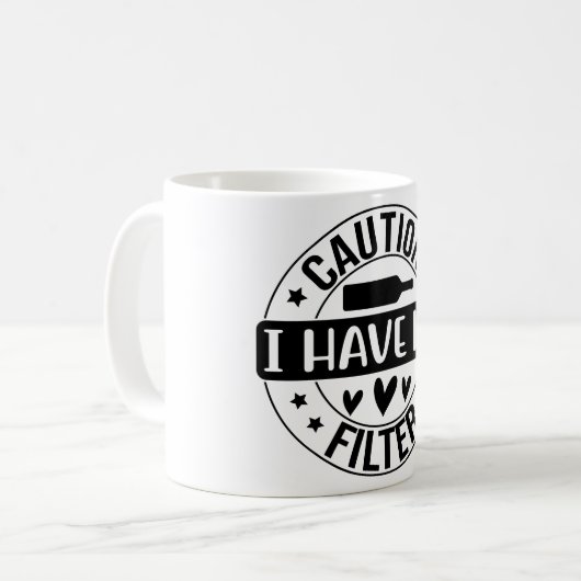 注意フィルターが無い コーヒーマグカップ (正面左)