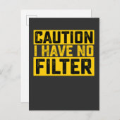 注意フィルターヴィンテージがない インビテーションポストカード (正面/裏面)