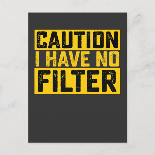 注意フィルターヴィンテージがない インビテーションポストカード (正面)