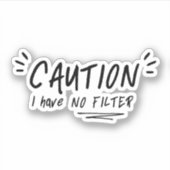 注意フィルター引用文が無いおもしろい シール (正面)