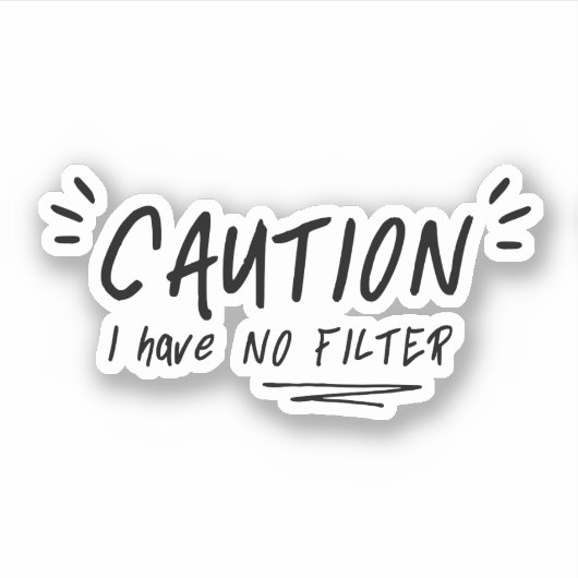 注意フィルター引用文が無いおもしろい シール (正面)