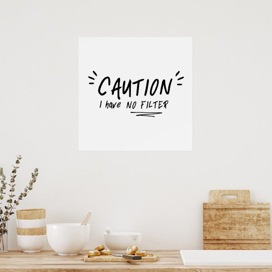 注意フィルター引用文が無いおもしろい ポスター (キッチン)