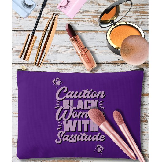 注意ブラック女性のサッシュードコスメティックバッグ アクセサリーポーチ