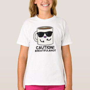注意ブルワーと熱いコおもしろいーヒパン Tシャツ