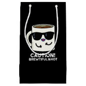 注意ブルワーと熱いコおもしろいーヒープンダークBG スモールペーパーバッグ (正面)