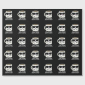 注意ブルワーと熱いコおもしろいーヒープンダークBG ラッピングペーパー (フラット)