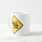 注意ヘリコプター標識 コーヒーマグカップ (正面左)