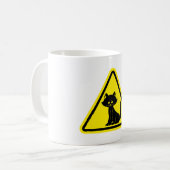 注意ペットサインブラックキャットコーヒーマグ コーヒーマグカップ (正面左)