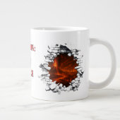 注意ホットコーヒおもしろいー火山溶岩マググ ジャンボコーヒーマグカップ (右)
