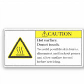 注意ホットサーフェスラベル シール (正面)