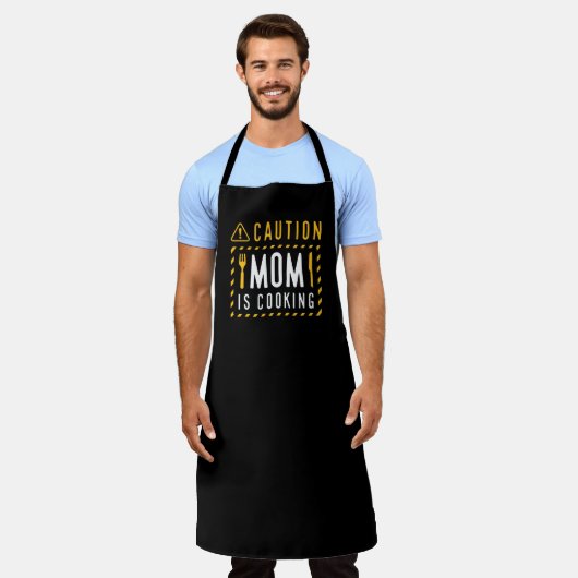 注意ママは料理 エプロン (着用した状態)