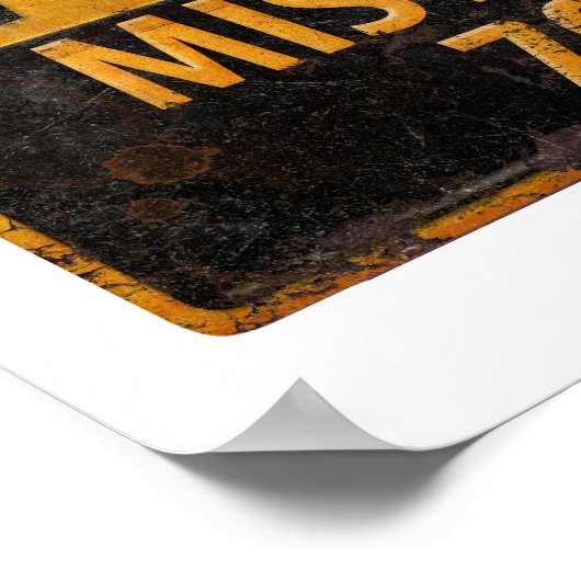 注意ミスタントゾーンのクリスマスキスをするサイン ポスター (角)