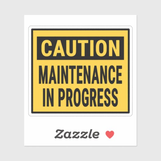 注意メンテナンスの進行中 シール (シート)