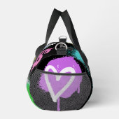 注意モダングラフィティ絵を描スプレイの黒 ダッフルバッグ (右)