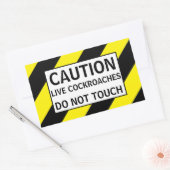 注意ライブゴキブリ矩形シール 長方形シール (封筒)