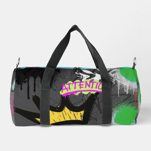 注意ヴァンパイアは食べハートスプレー絵を描の ダッフルバッグ (裏面)