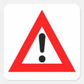 注意三角形シンボル スクエアシール (正面)