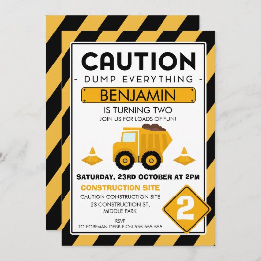 注意下建築誕生日招待状 招待状 (正面/裏面)