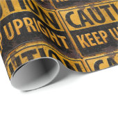 注意保直直おもしろい危険の注意標識 ラッピングペーパー (ロールコーナー)
