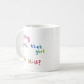 注意力欠如障害の女の子の女性のおもしろいの芸術 コーヒーマグカップ (正面左)