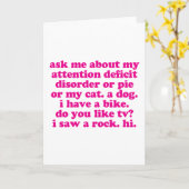 注意力欠如障害の引用文はADHD -ピンク--を加えます カード (黄色い花)