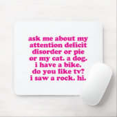 注意力欠如障害の引用文はADHD -ピンク--を加えます マウスパッド (マウス)